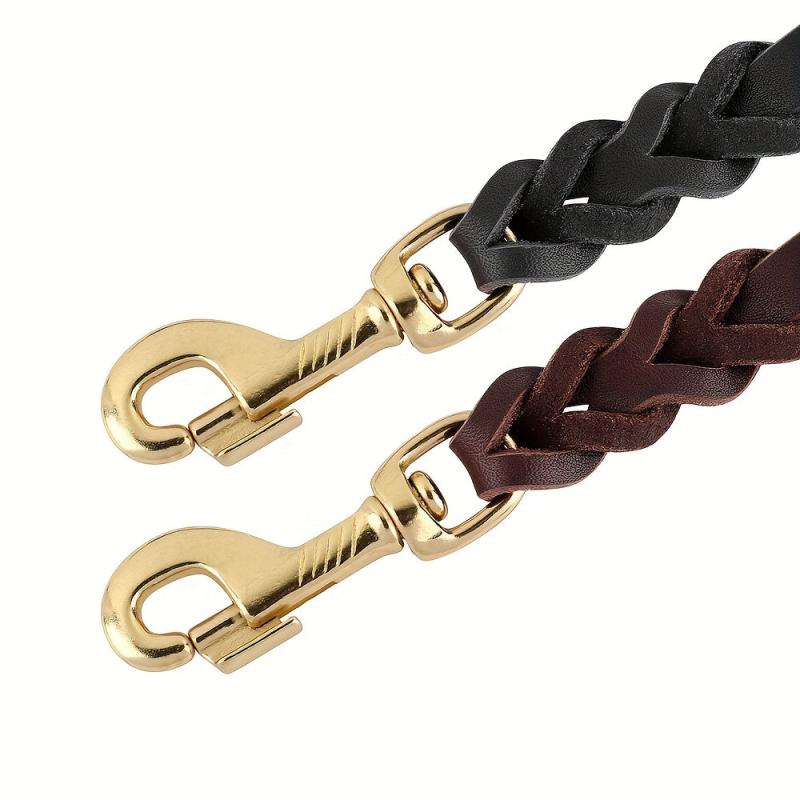 5ft Leather Dog Leash Durable Adjustable