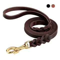 5ft Leather Dog Leash Durable Adjustable