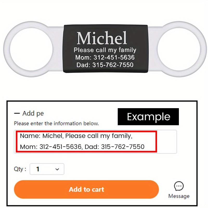 Personalized Slide-On Pet ID Tag for Dogs and Cats