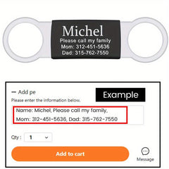 Personalized Slide-On Pet ID Tag for Dogs and Cats