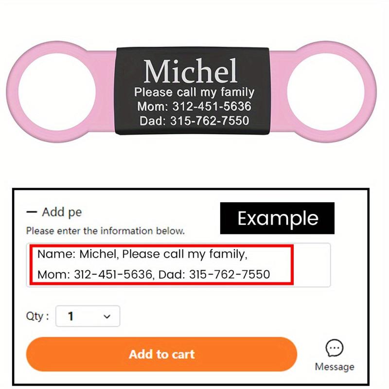Personalized Slide-On Pet ID Tag for Dogs and Cats