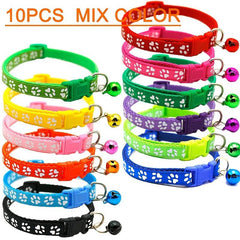 10pcs Pet Patch Collar with Bell - Variety of Vibrant Colors for Dogs and Cats