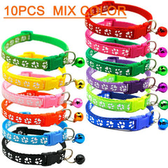 10pcs Pet Patch Collar with Bell - Variety of Vibrant Colors for Dogs and Cats