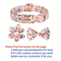Personalized Bow Tie Dog Collar - Custom Printed Pet Collar