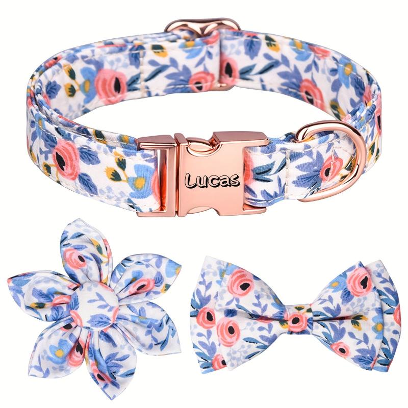 Personalized Bow Tie Dog Collar - Custom Printed Pet Collar