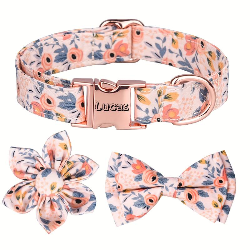 Personalized Bow Tie Dog Collar - Custom Printed Pet Collar