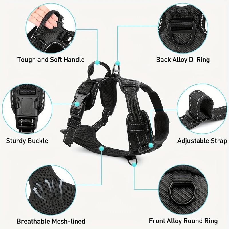 Reflective Dog Harness Vest with Easy Control Handle