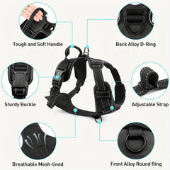 Reflective Dog Harness Vest with Easy Control Handle