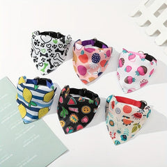 Adjustable Polyester Soft Pet Triangle Scarf Dog Kerchief Set Scarf