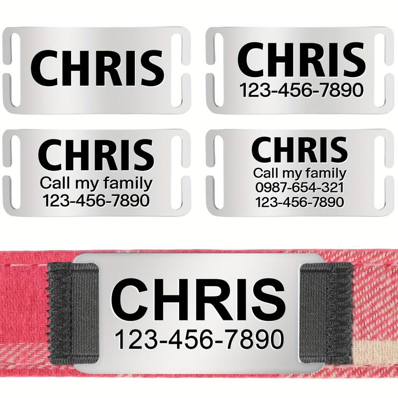 Plaid Bow Tie Dog Collar with ID Tag
