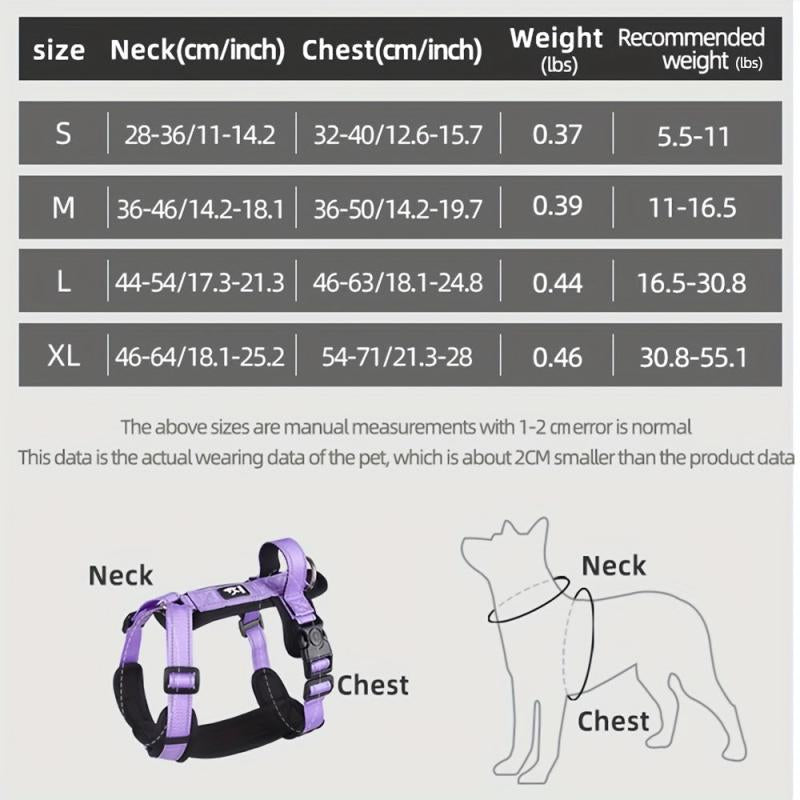 Reflective Pet Leash Vest Dog Chest Strap for Small and Medium Dog