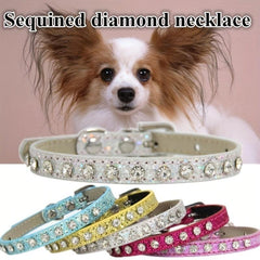Sparkling Pet Collar with Glittering Artificial Diamonds Adjustable