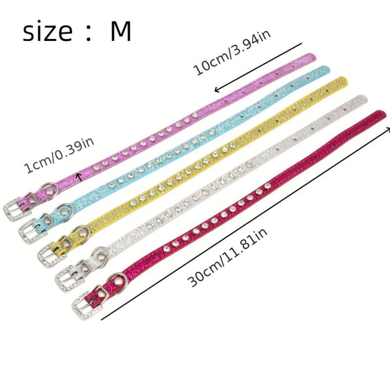 Sparkling Pet Collar with Glittering Artificial Diamonds Adjustable