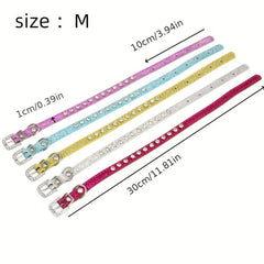 Sparkling Pet Collar with Glittering Artificial Diamonds Adjustable