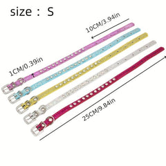 Sparkling Pet Collar with Glittering Artificial Diamonds Adjustable