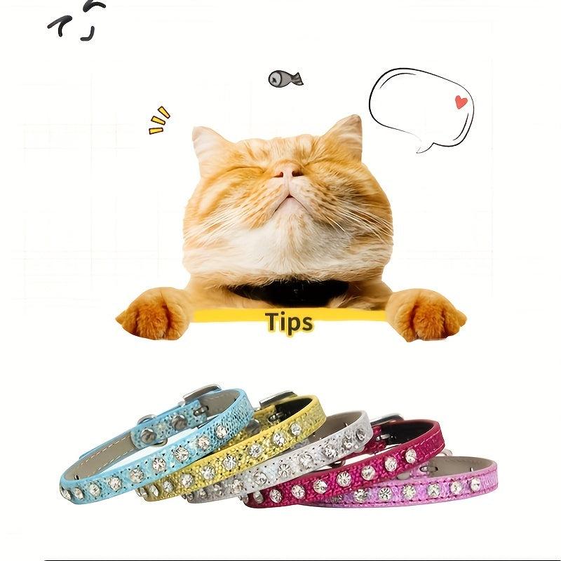 Sparkling Pet Collar with Glittering Artificial Diamonds Adjustable