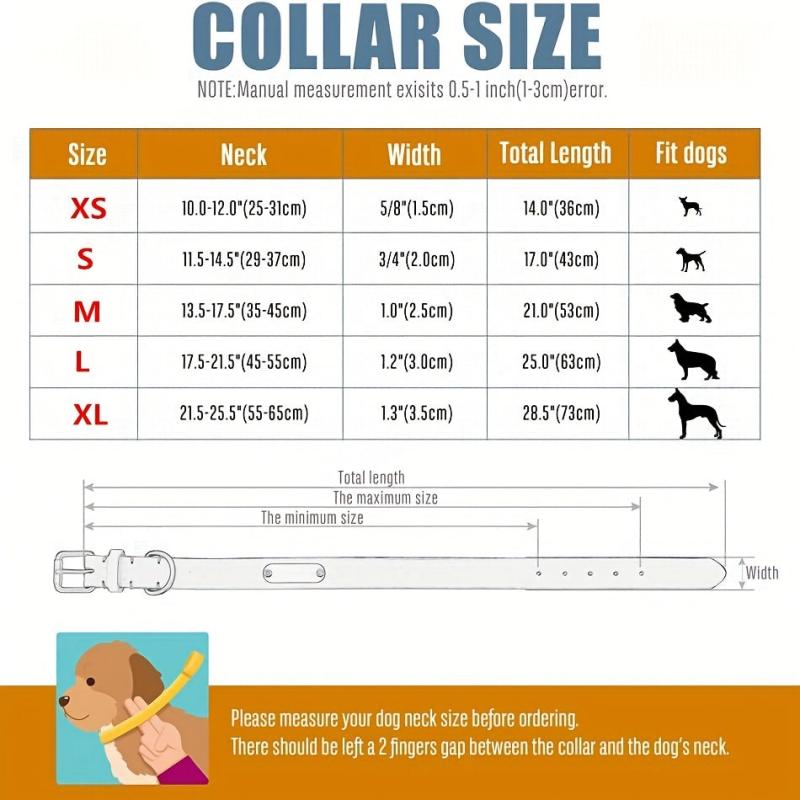 Personalized Leather Dog Collar With Engraved Nameplate