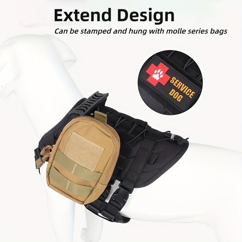Heavy Duty Tactical Dog Harness For Large Dogs - No Pull Service Harness