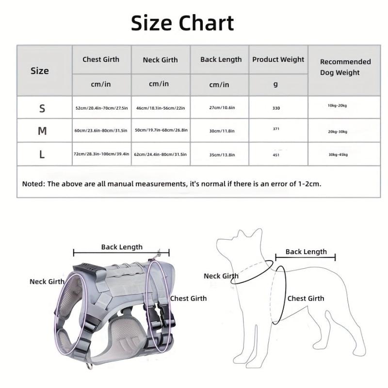 Heavy Duty Tactical Dog Harness For Large Dogs - No Pull Service Harness