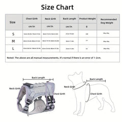 Heavy Duty Tactical Dog Harness For Large Dogs - No Pull Service Harness