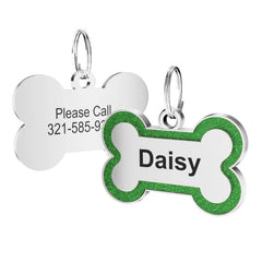 Personalized Bone Shaped Dog Tag - Customizable Anti Lost Pet Name Pendant