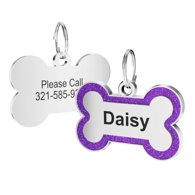 Personalized Bone Shaped Dog Tag - Customizable Anti Lost Pet Name Pendant