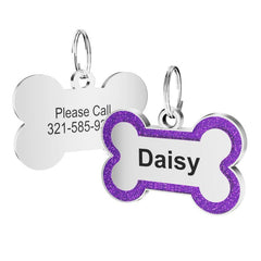 Personalized Bone Shaped Dog Tag - Customizable Anti Lost Pet Name Pendant