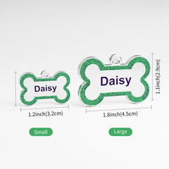 Personalized Bone Shaped Dog Tag - Customizable Anti Lost Pet Name Pendant