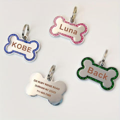 Personalized Bone Shaped Dog Tag - Customizable Anti Lost Pet Name Pendant