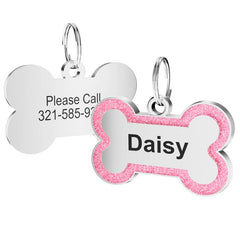 Personalized Bone Shaped Dog Tag - Customizable Anti Lost Pet Name Pendant