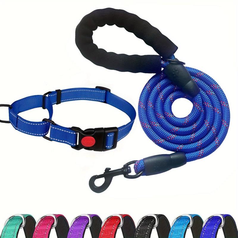 Reflective Dog Training Collar & Leash Set Small Medium Large Dogs