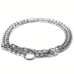 Adjustable Double Row Iron Chain Dog Collar
