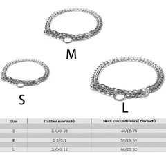 Adjustable Double Row Iron Chain Dog Collar