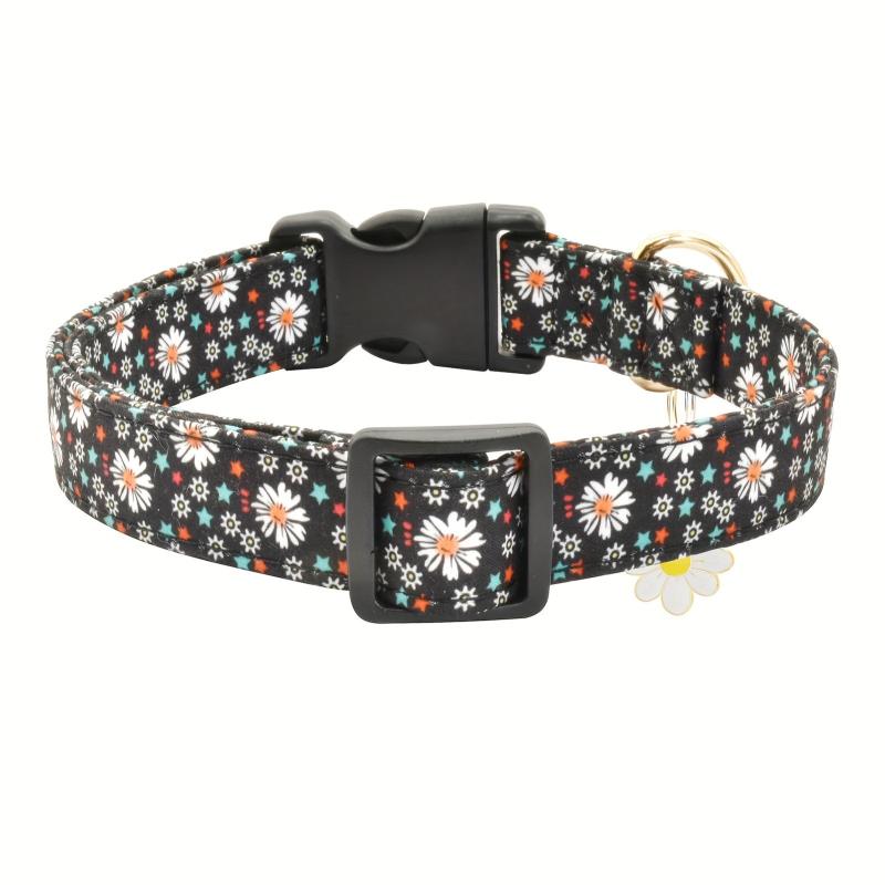 Adjustable Flower Pattern Dog Collar for Small Medium Large Dogs