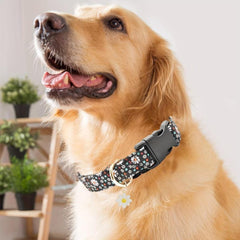 Adjustable Flower Pattern Dog Collar for Small Medium Large Dogs