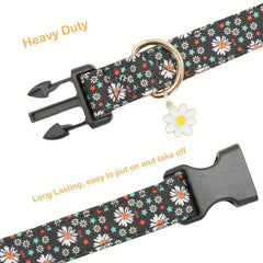 Adjustable Flower Pattern Dog Collar for Small Medium Large Dogs