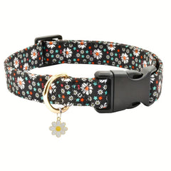 Adjustable Flower Pattern Dog Collar for Small Medium Large Dogs