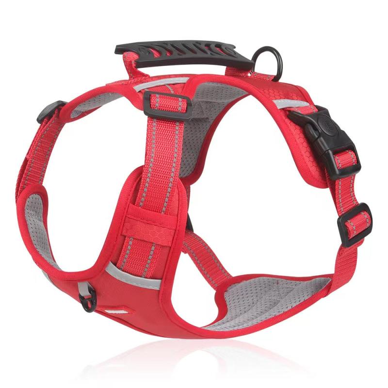 Adjustable No Pull Pet Harness for Dogs and Cats with Easy Control Handle