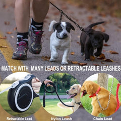 Double Ended Dog Leash Metal Lead For 1 Or 2 Dogs - Walking Coupler Solid Lead