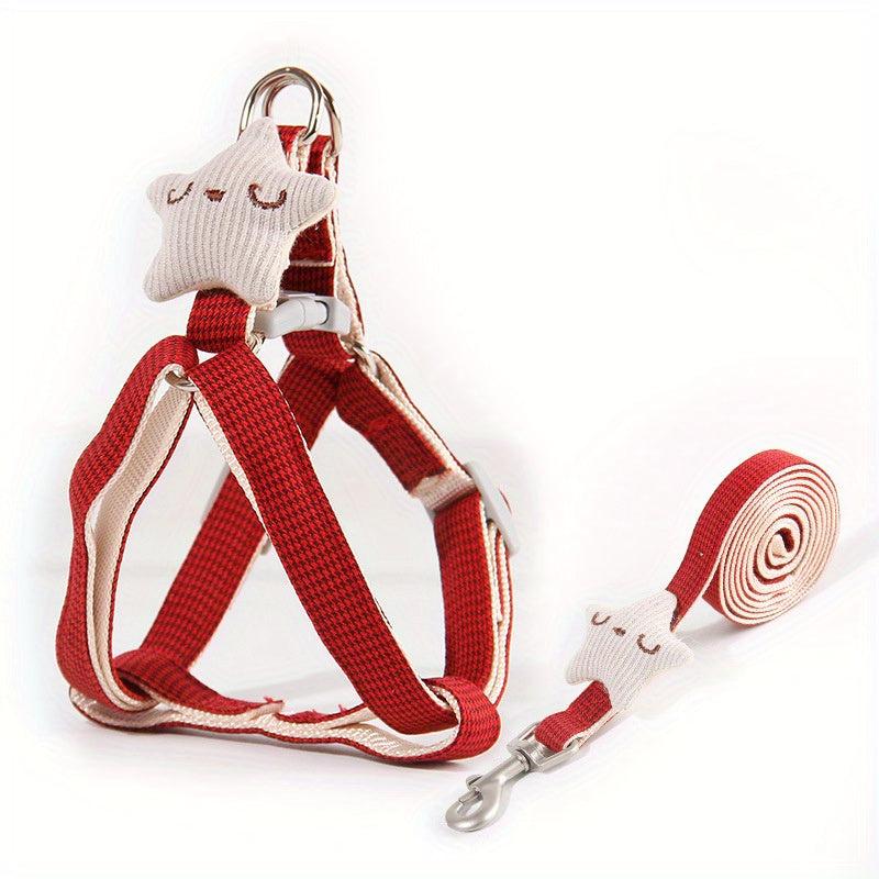 Star Decor Dog Harness & Leash Set