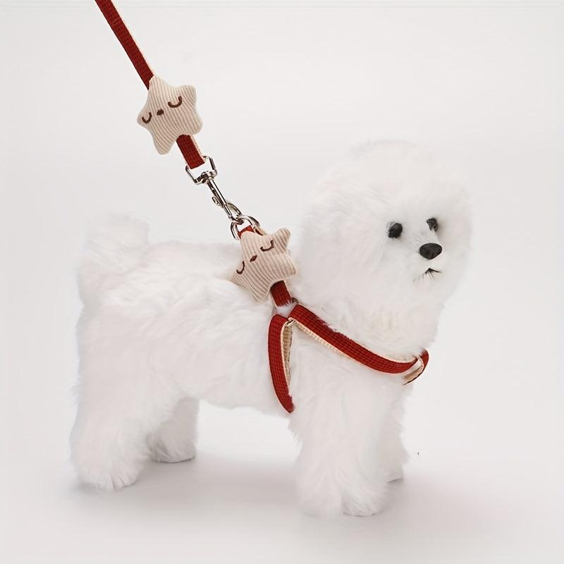 Star Decor Dog Harness & Leash Set