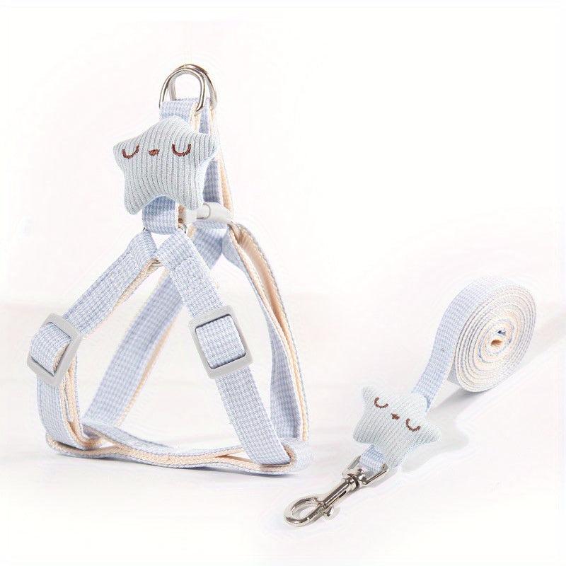 Star Decor Dog Harness & Leash Set