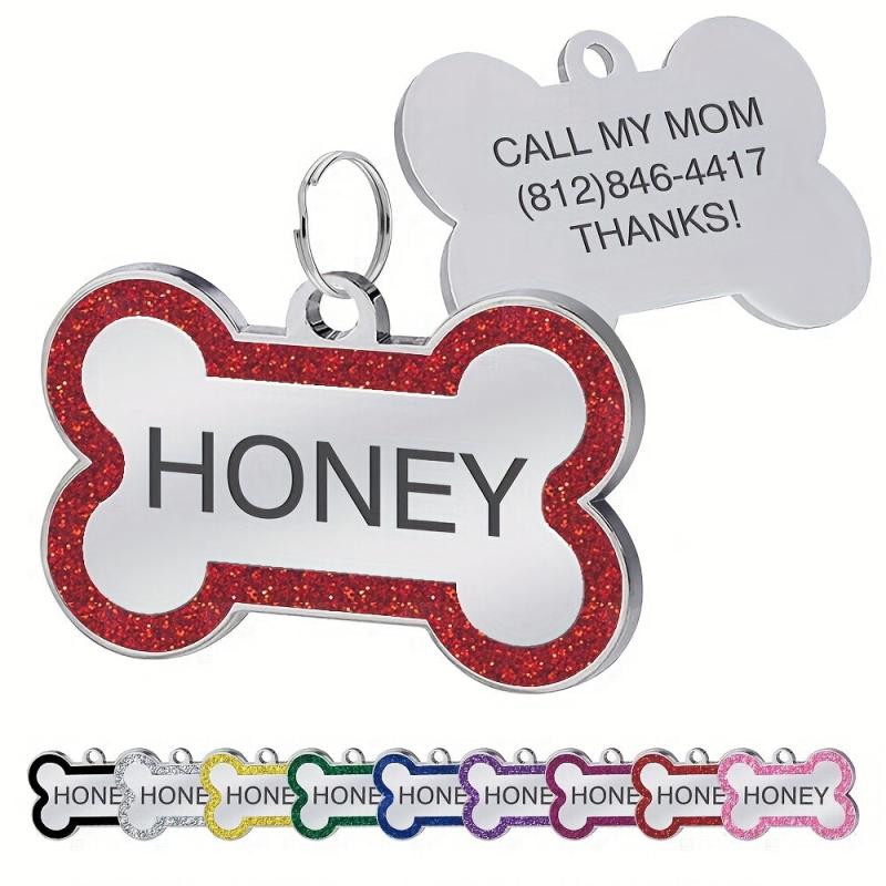 Engraved Bone Dog Tag Personalized Pet ID Tags