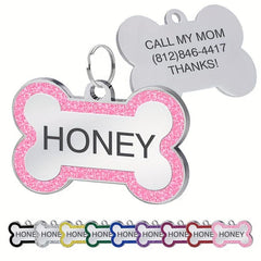 Engraved Bone Dog Tag Personalized Pet ID Tags