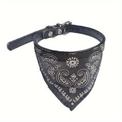 Adjustable Dog Collar with Bandana and Triangle Towel
