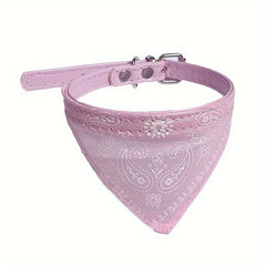 Adjustable Dog Collar with Bandana and Triangle Towel