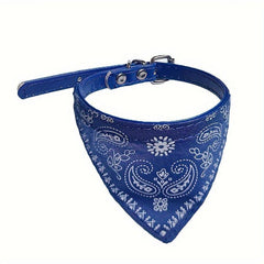 Adjustable Dog Collar with Bandana and Triangle Towel