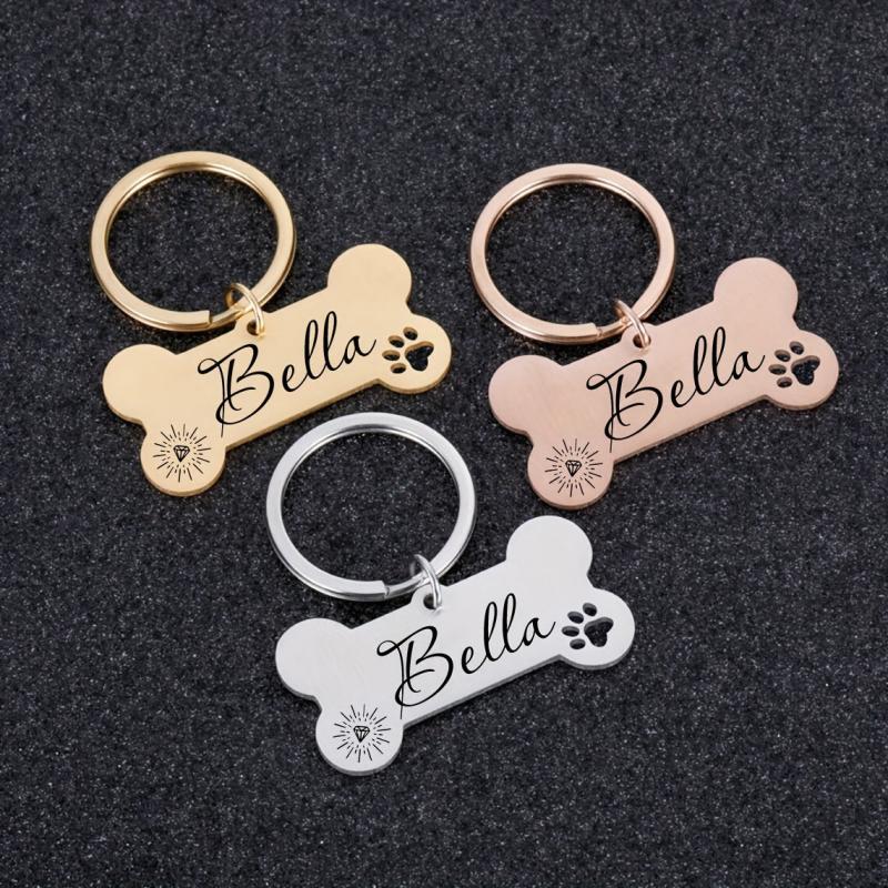 Stylish Stainless Steel Dog Tag in Rose Silver