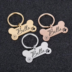 Stylish Stainless Steel Dog Tag in Rose Silver