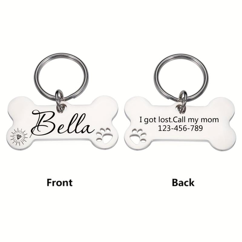 Stylish Stainless Steel Dog Tag in Rose Silver